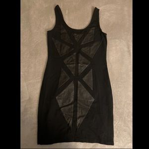 Black bodycon mini dress with zipper back SzM